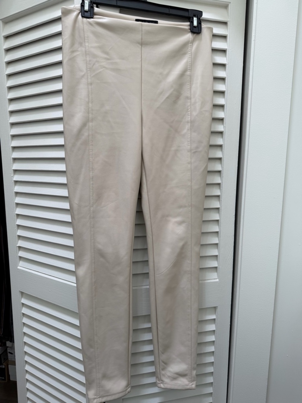 Rachel Zoe Cream Faux Leather Skinny Pants